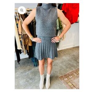 Gray Sleeveless Turtleneck Dress